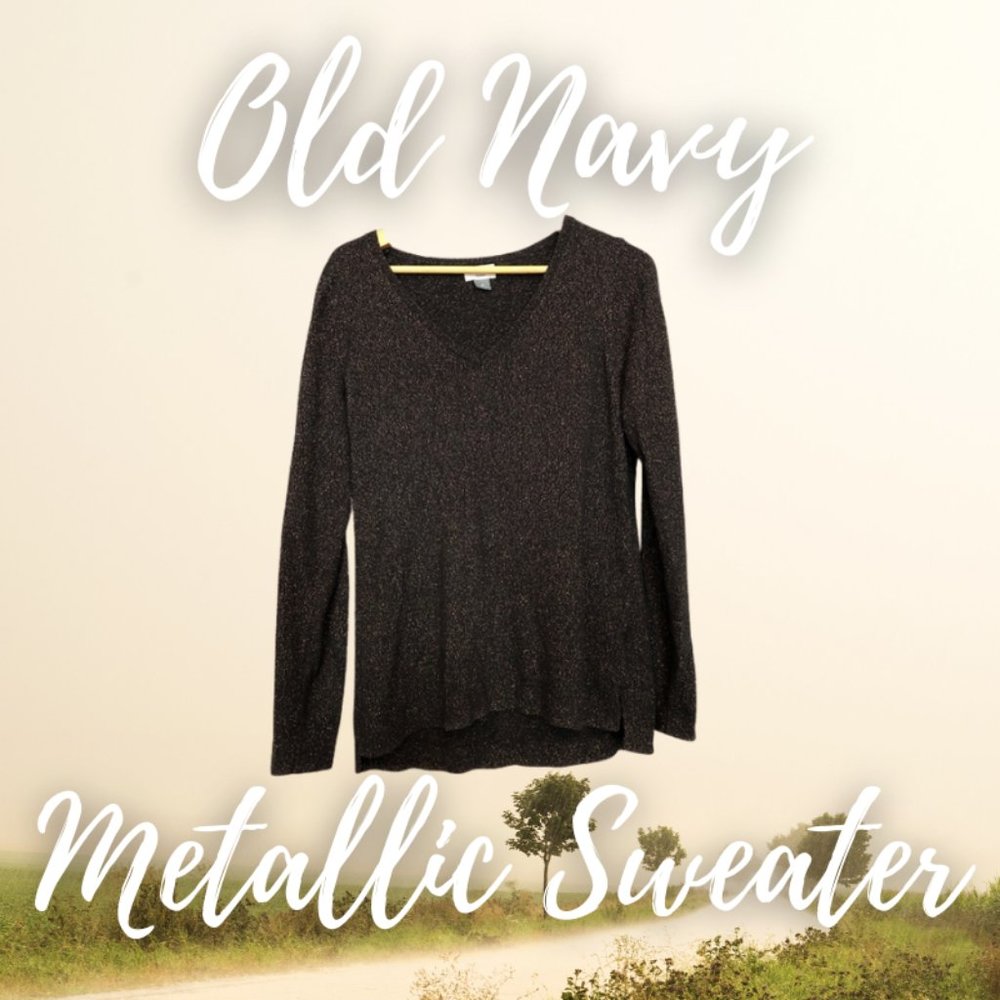 Old Navy Black & Gold Knit Sweater